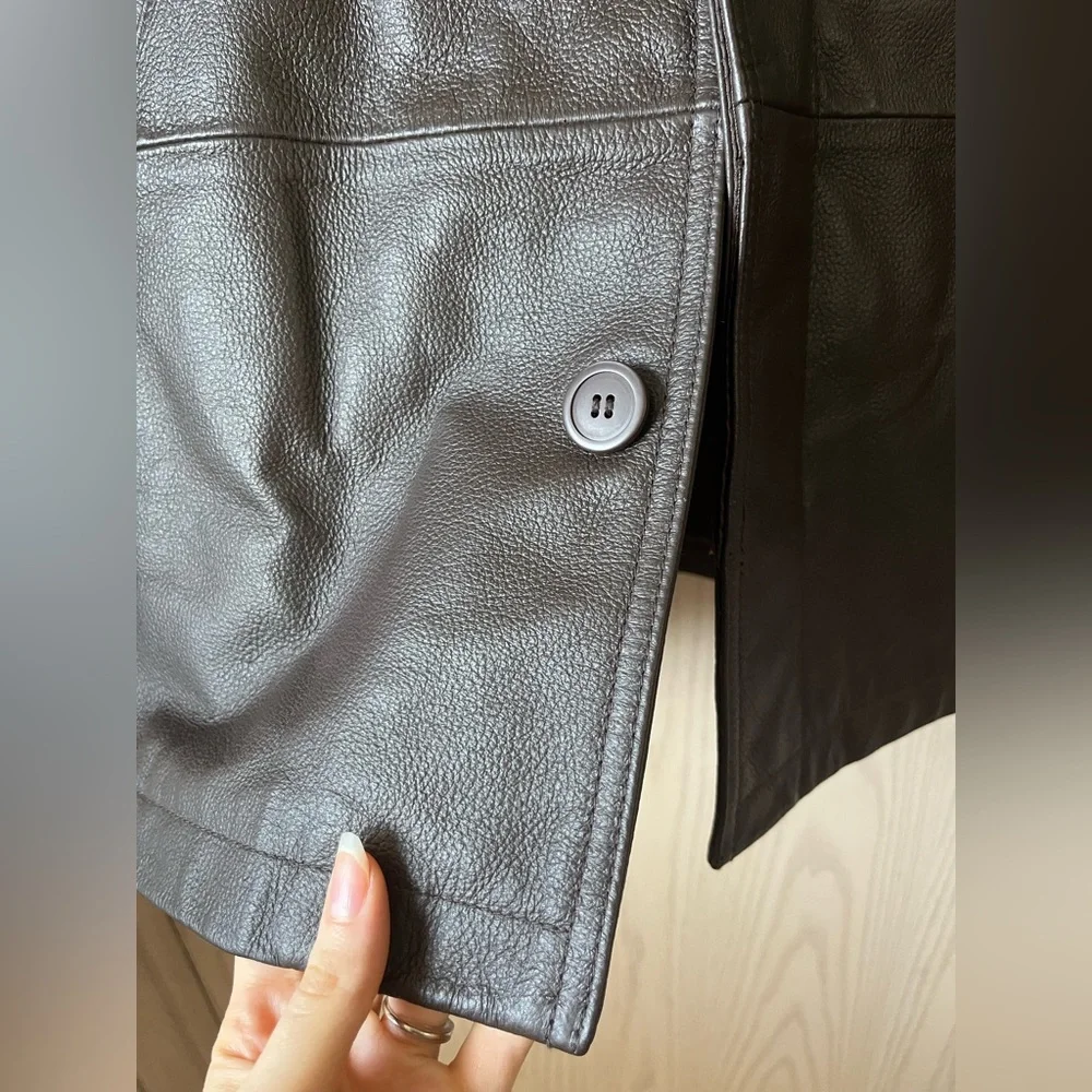 Men’s DANIER Vintage Dark Brown Heavyweight Faux Leather Jacket - Picture 7 of 16